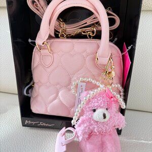 NWT & BOXED BETSEY JOHNSON XOJOYY CROSSBODY BAG BLUSH W CHARMS
